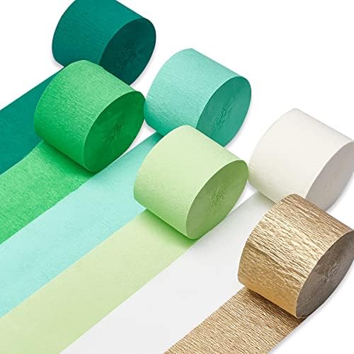 PartyWoo Crepe Paper Streamers 6 Rolls 492ft Birthday Party Decor