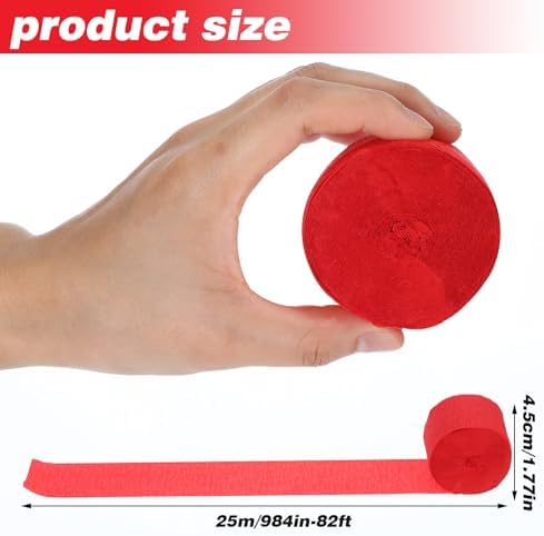 Cobee Crepe Paper Streamers 6 Rolls Red