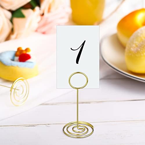 TecUnite 335 Inch Gold Table Number Holder with 48 Pieces