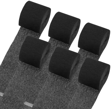 Uxcell Crepe Paper Streamers 6 Rolls Black Party Decorations
