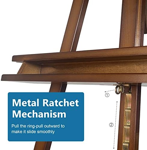Somime Large A-Frame Studio Easel with Brush Storage