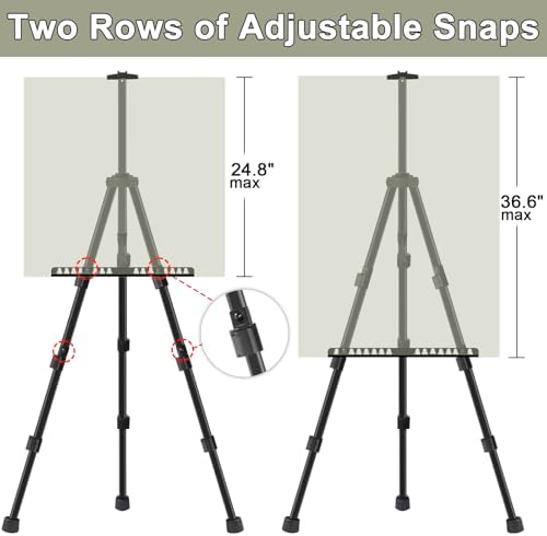 Portable Art Easel Stand - 4 Pack Black Metal