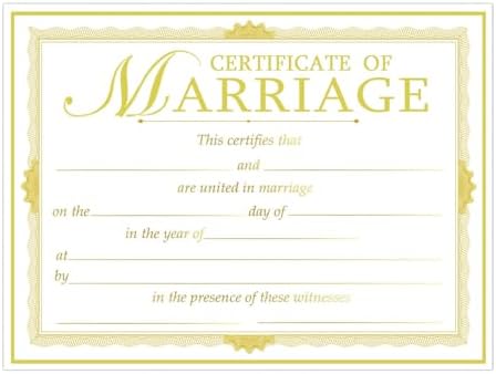 Gold Foil Edge Wedding Certificates 11x85 Inches 24 Pcs