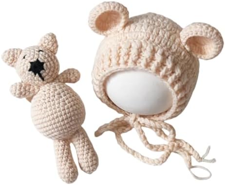 Zeroest Newborn Baby Boy Girl Photo Props Bear Hat Outfit Set