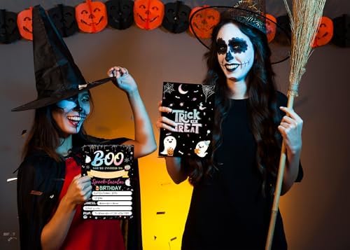 HEYINSHEN 20 Halloween Birthday Invitations with Envelopes