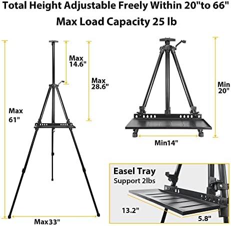 PUJIANG Adjustable Height Easel Stand for Painting and Art