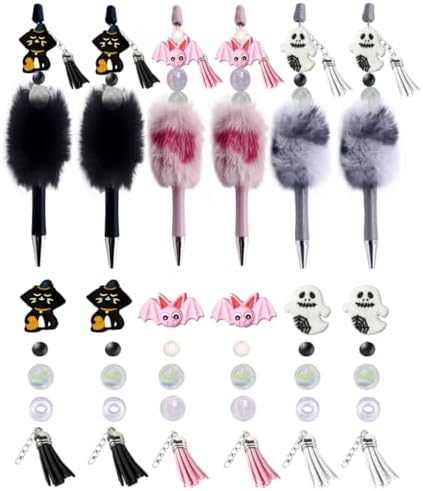 6pcs Halloween Plush Ballpoint Pens for Party Supplies
