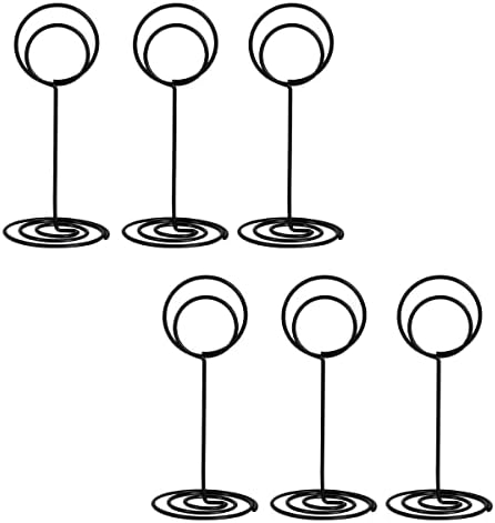 NERIUS Table Number Holders 6pcs Black Stand