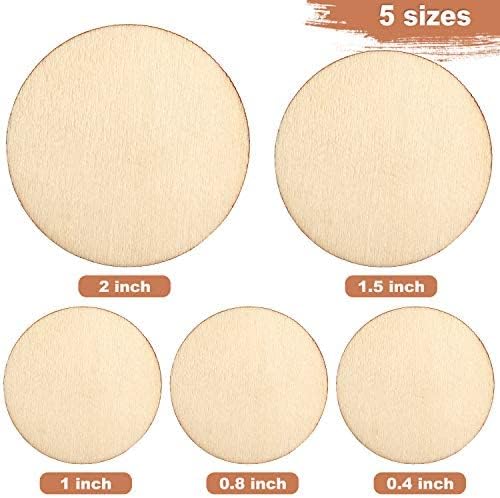 450 Pieces Round Wooden Discs for Crafts and Decorations