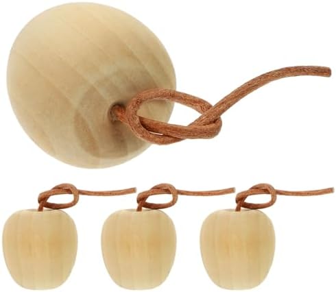 GLEAVI 4pcs Unpainted Wood Fruit Ornaments