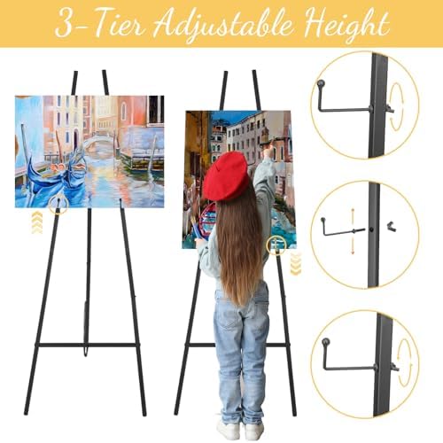 1 Pcs Black 50 Inch Adjustable Easel Stand