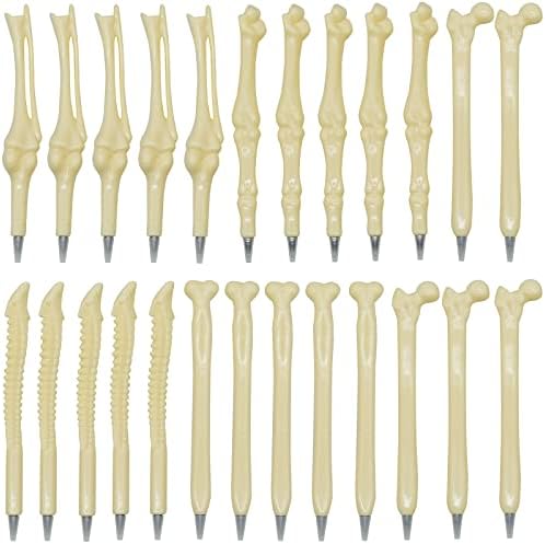 Maydahui 25 PCS Bone Shaped Ballpoint Pens for Halloween and Creative Use