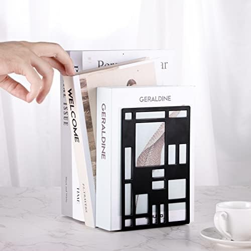 Heavy Duty Metal Bookends with Anti-Slip Pads 1 Pair