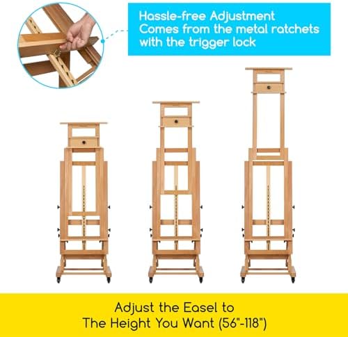 MEEDEN Movable Large H-Frame Art Easel for Adults
