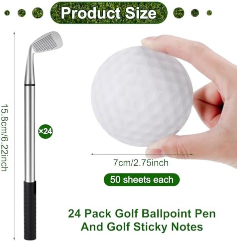 Golf Party Favors Set 48 Pcs Golf Ball Pens and Sticky Notes