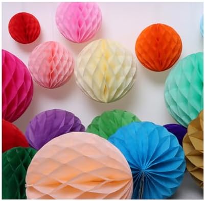 10pcs 6 Inch Black Honeycomb Tissue Paper Balls