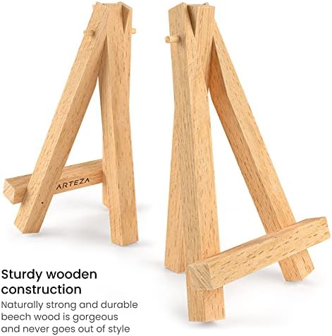 ARTEZA 5 Inch Mini Display Wood Easel Pack of 40