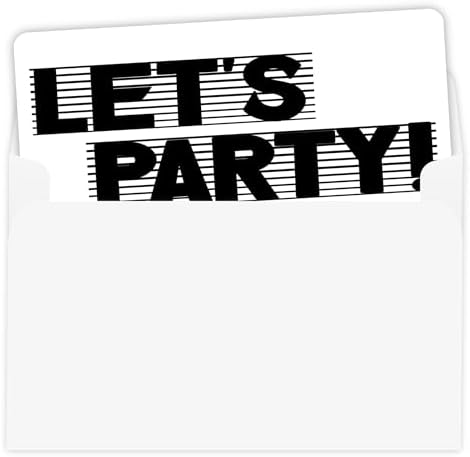Lets Party Birthday Invitations Cards with Envelopes