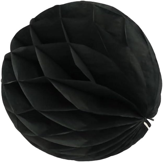 10pcs 6 Inch Black Honeycomb Tissue Paper Balls