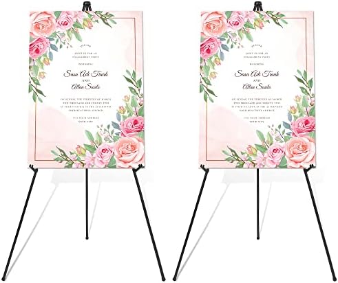 DDEAT 2 Pack Black Art Easel Stand for Wedding Signs and Posters