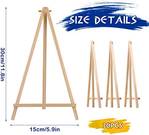BBTO 30 Pack Tall Wood Easels for Painting Display