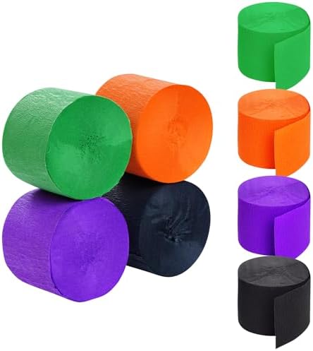 Jiebor Halloween Decor Crepe Paper Streamers 12 Rolls
