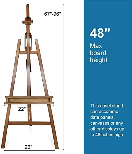 Somime Large A-Frame Studio Easel with Brush Storage