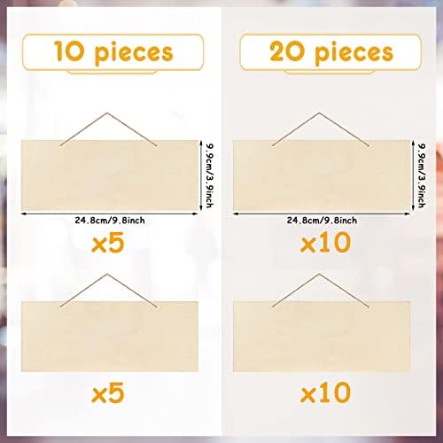 10 Pcs Unfinished Hanging Wood Signs for DIY Crafts