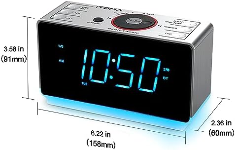 iTOMA Alarm Clock Radio with Bluetooth Speaker and Night Light CKS708