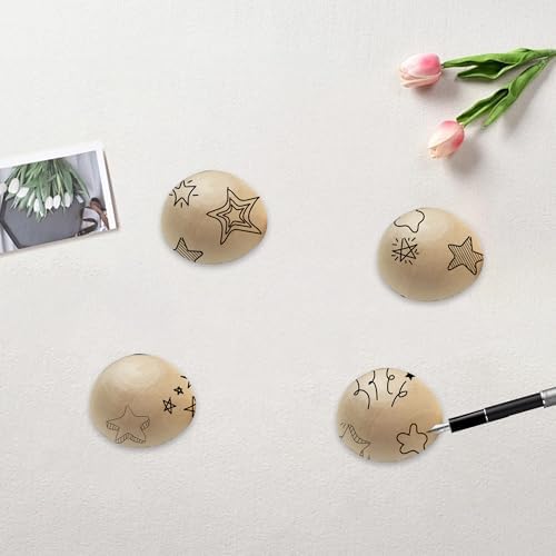 Septe 200pcs Unfinished Half Wooden Balls 12mm