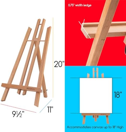 MEEDEN 20 Inch Tabletop Easel - 12 Pack for Painting Display