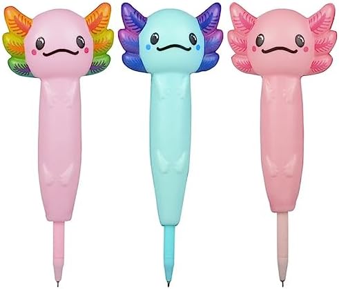 Axolotl Squishy Pens 8 In 3 Pack - Office School Fun