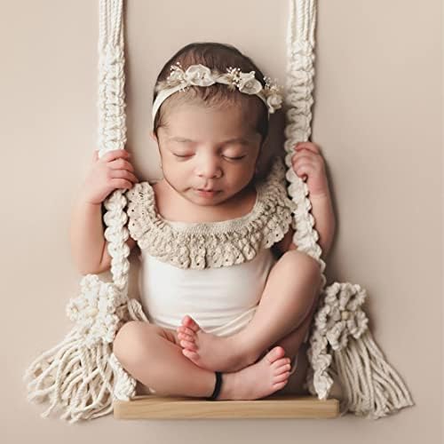 MG House Wooden Swing Baby Photo Prop with Angels and Hearts