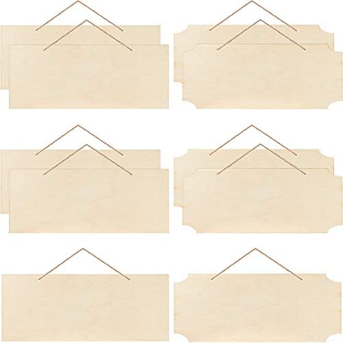10 Pcs Unfinished Hanging Wood Signs for DIY Crafts
