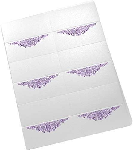 Paisley Place Cards Purple Set of 60 Laser Inkjet Printers