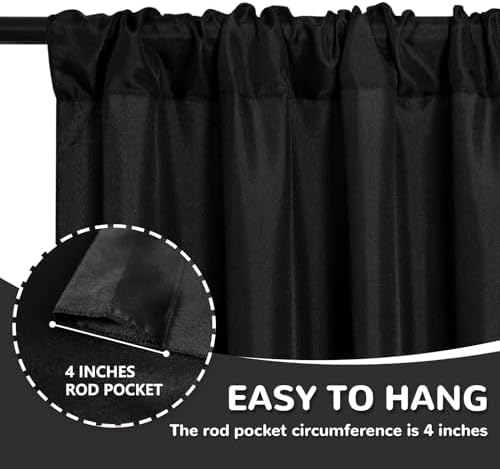 MEETSKY Black Backdrop Curtains 10ft x 8ft for Parties