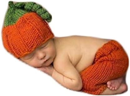Vedory Newborn Baby Photography Outfit with Pumpkin Hat and Pants