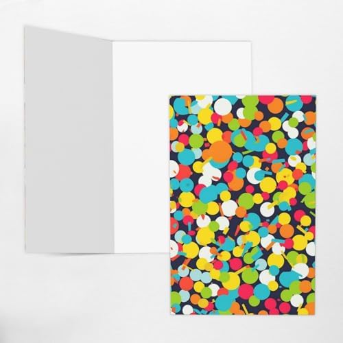Bright Confetti Greeting Cards with Envelopes 8x6 Inches