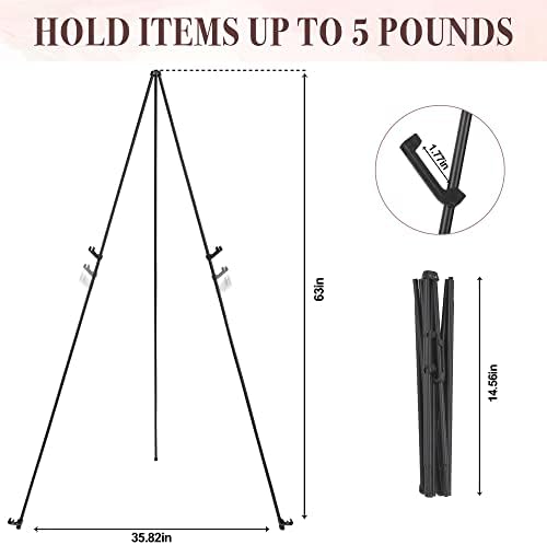 DDEAT 2 Pack Black Art Easel Stand for Wedding Signs and Posters