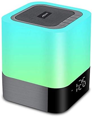 Aisuo 5 in 1 Night Light Bluetooth Speaker with Calendar Alarm Clock