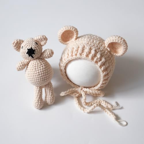 Zeroest Newborn Baby Boy Girl Photo Props Bear Hat Outfit Set