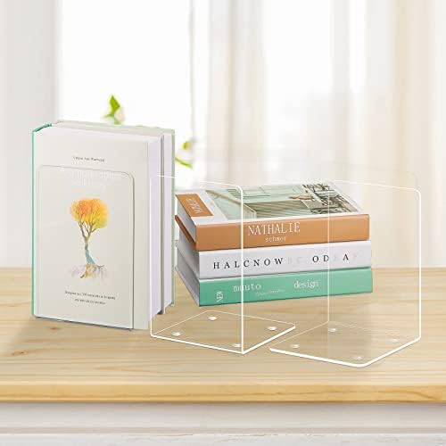 VFINE Clear Acrylic Bookends 4 Piece Set