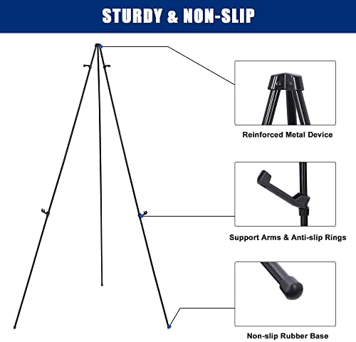 Portable Metal Easel Stand Black 2 Pack for Wedding and Display