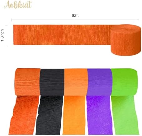 AOBKIAT Halloween Crepe Paper Streamers 5 Rolls