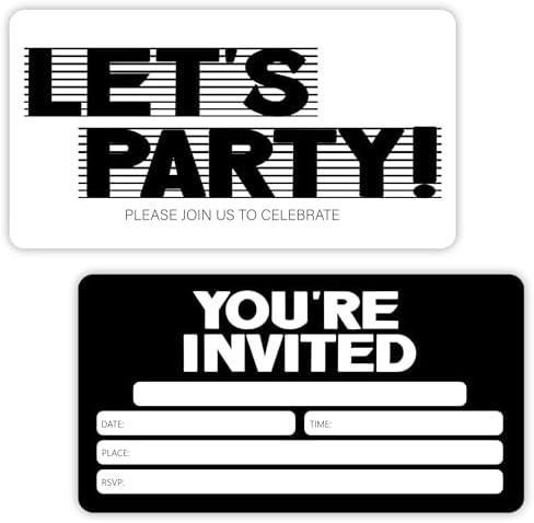 Lets Party Birthday Invitations Cards with Envelopes