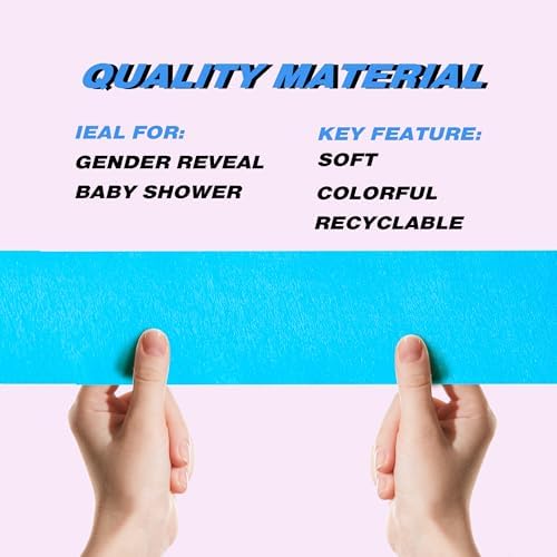 Pink Blue Crepe Streamers 656ft Gender Reveal Decor Kit