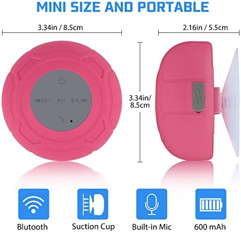 LUKADER Waterproof Bluetooth Shower Speaker Red