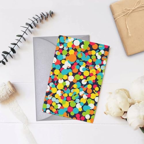 Bright Confetti Greeting Cards with Envelopes 8x6 Inches