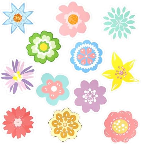 JUNEBRUSHS 72PCS Spring Flower Bulletin Board Decor