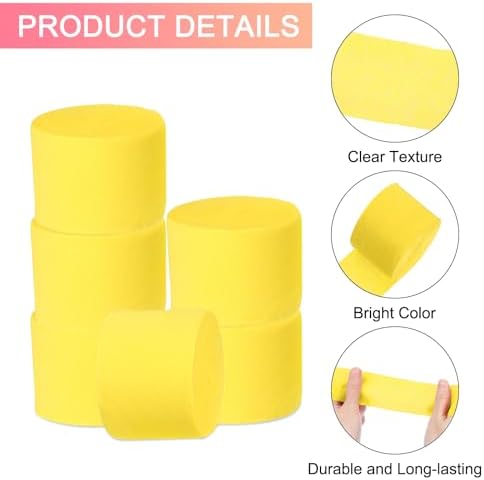 Uxcell Yellow Crepe Paper Streamers 10 Rolls 82 Feet